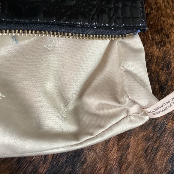 Brahmin Black Croc Print Wristlet/Clutch